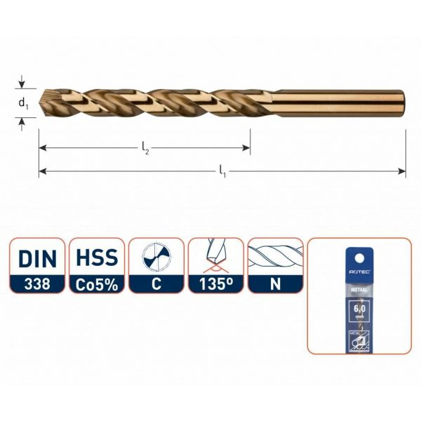 HEVU Metaalboor HSS-Co silver-line kort in etui - Ø1 t/m Ø13 mm