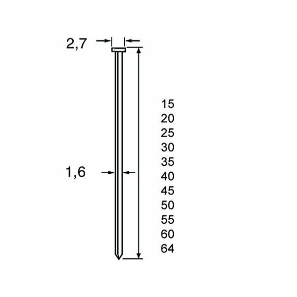 Dutack brad SKN16/15 mm verzinkt 2500 stuks - 5138029