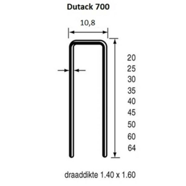 Dutack Nieten 750 50 mm verzinkt 5000 stuks - 5056044