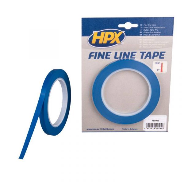 HPX Fine line afplaktape - lineerband - 9 mm x 33 m blauw - FL0933