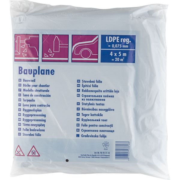 Color Expert Bouwfolie LDPE 0,075 mm - 4x5 meter (20m²) - zwart - 96927510