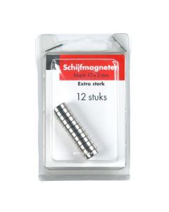 Mac Lean Mini schijfmagneet extra sterk - 10 x 3 mm - 12 stuks - 0414202