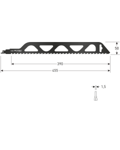 Rotec Reciprozaagblad RC820 / S2243HM - 455 mm - 525.0820