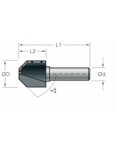 Stehle Hardmetalen Kantenfrees - fasefrees 22° - Ø12 x 42 mm - 50502263