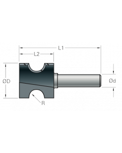 Stehle Hardmetalen Halfrondfrees - Ø19 x 44 mm, R=3,0 mm - 50502335