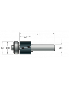 Stehle Hardmetalen Kantenfrees met aanlooplager onder met scherende snede - Ø19 x 70 mm - 58512005