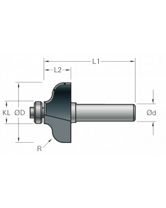 Stehle Hardmetalen Multiprofielfrees met aanlooplager - Ø29 x 45 mm, R=4,0 mm - 50512064