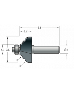 Stehle Hardmetalen Multiprofielfrees met aanlooplager - Ø29 x 45 mm, R=4,0 mm - 50512076