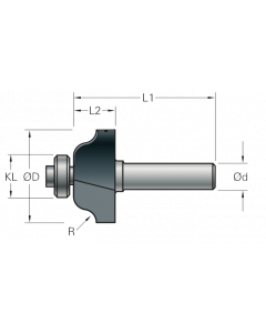 Stehle Hardmetalen Multiprofielfrees met aanlooplager - Ø35 x 48 mm, R=6,4 mm - 50512085