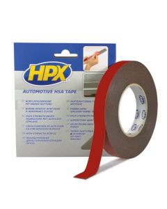 HPX Dubbelzijdige HSA tape - 12mm x 10 meter - antraciet - HSA004