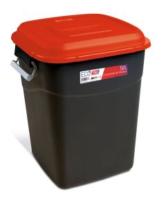 Tayg Afvalcontainer - 50 liter - rood/ zwart - 412103