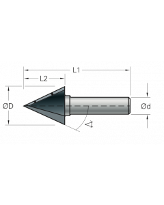 Stehle Hardmetalen V-groeffrees / graveerfrees - Ø15,8 x 51 mm, R=30° - 58502269