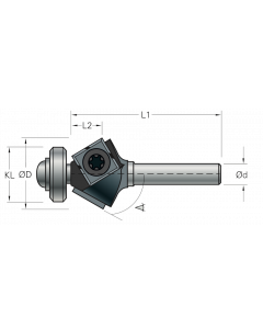 Stehle Keermessen fasefrees met aanlooplager - Ø29 x 55 mm, R=45° - 58530008