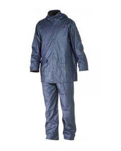 H-Flexwear PU30NB Regenpak met capuchon - PU - marine blauw