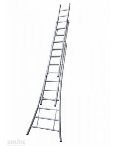 Solide Schuifladder / omvormbare ladder - 3-delig - aluminium