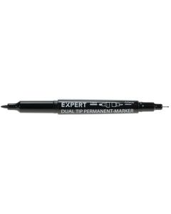 Expert Dubbel Dual Tip permanent markeerstift - zwart - 1,0 en 0,5 mm - 8431010