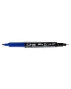 Expert Dubbel Dual Tip permanent markeerstift - blauw - 1,0 en 0,5 mm - 8433010