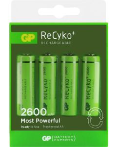 GP Recyko+ Oplaadbare batterijen - 4x AA 2600 mAh, 1,2V