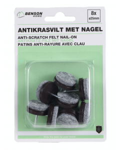 Benson 010185 Antikras vilt met nagel - grijs - 24 mm