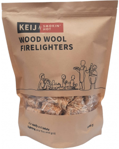  Keij BBQ Aanmaakwokkels - houtwol - 1 kg / ca. 70 stuks