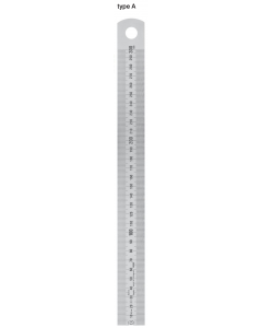 Vogel Liniaal (type A) - 500x30x1.0 mm - mm/mm - RVS - 1018010050