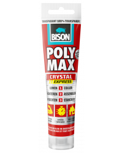 Bison POLY MAX® Crystal Express montagekit - transparant - 115 gram - tube - 6300417