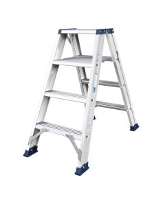 DAS Premium Dubbele bouw trap - trapladder - brut aluminium