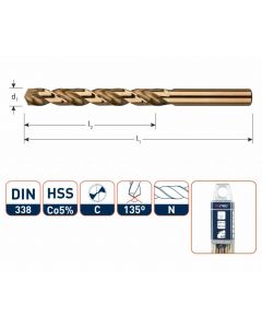 HEVU Metaalboor HSS-Co silver-line in box - Ø1 t/m Ø13 mm