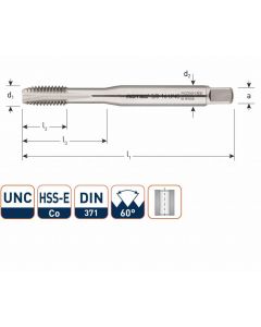 Rotec HSSE-Co 800 machinetap UNC doorlopend