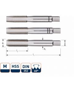 Rotec HSS Handtappenset metrisch set à 3 stuks M3 - M12