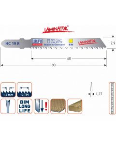 Wilpu Decoupeerzaagblad HC19Rbi laminator 5 stuks - 510.0021