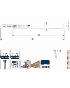 Wilpu Decoupeerzaagblad MGL1014bi 5 stuks - 510.0761