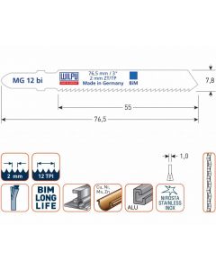 Wilpu Decoupeerzaagblad MG12bi 5 stuks - 510.0801