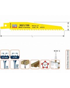 Wilpu Reciprozaagblad 3021 150 - 225 - 300 mm