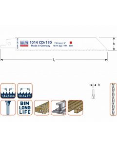 Wilpu 1014CD Reciprozaagblad - hout en metaal
