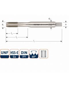 Rotec HSSE-Co 800 machinetap UNF doorlopend DIN371