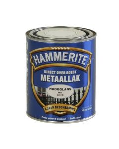 Hammerite Metaallak hoogglans S010 wit 750ML