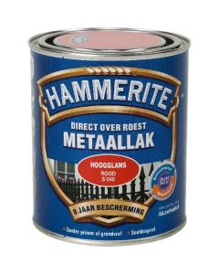 Hammerite Metaallak hoogglans S040 rood 750ML