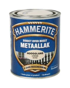 Hammerite Metaallak hoogglans S012 creme 750ML