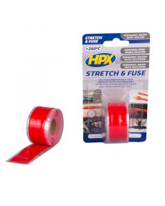 HPX Stretch & Fuse vulkaniserende tape - 25 mm x 3 meter - rood - SO2503