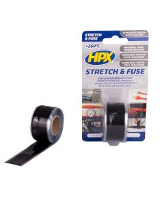 HPX Stretch & Fuse vulkaniserende tape - 25 mm x 3 meter - zwart - SZ2503