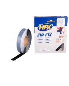 HPX Zip FIx Klittenband (haak) zwart 20mm x 5 meter Z2005H