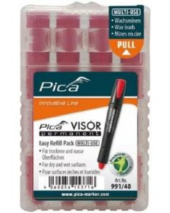 Pica 991/40 Navulling tbv permanent marker visor - rood - 4 stuks