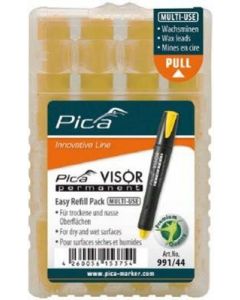 Pica 991/44 Navulling tbv permanent marker visor - geel - 4 stuks