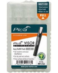 Pica 991/52 Navulling tbv permanent marker visor - wit - 4 stuks