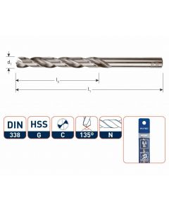 HEVU Metaalboor HSS-G silver-line in etui - Ø1 t/m Ø13 mm