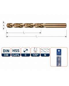 HEVU Metaalboor HSS-Co silver-line kort in etui - Ø1 t/m Ø13 mm