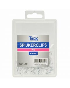 Tack Universele spijkerclip - 4 mm - wit - 100 stuks - 57181