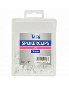 Tack Universele spijkerclip - 5 mm - wit - 100 stuks - 57182