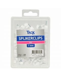 Tack Universele spijkerclip - 7 mm - wit - 100 stuks - 57184